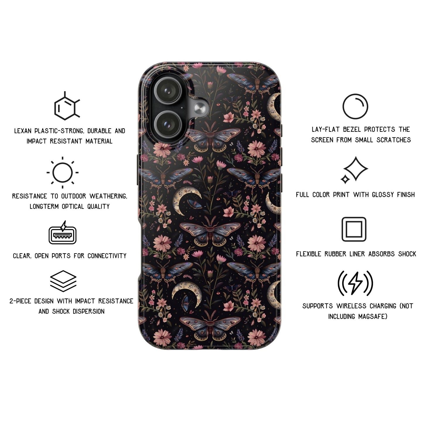 Mystical Moth Tough Phone Case