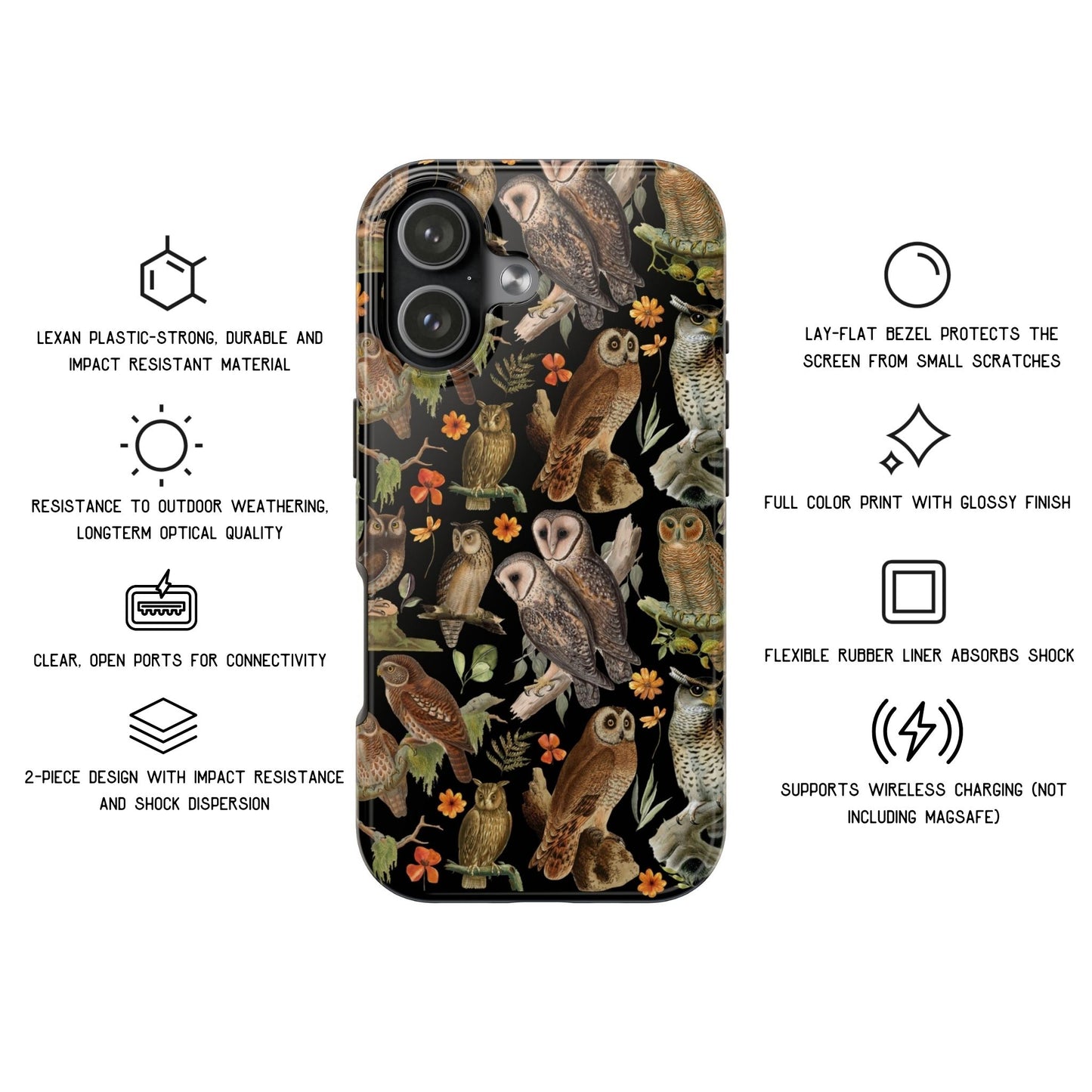Vintage Owls Tough Phone Case