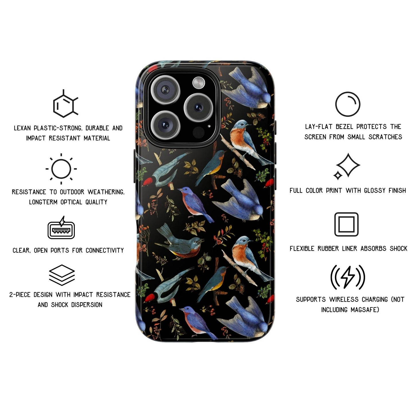 Bluebirds Tough Phone Case