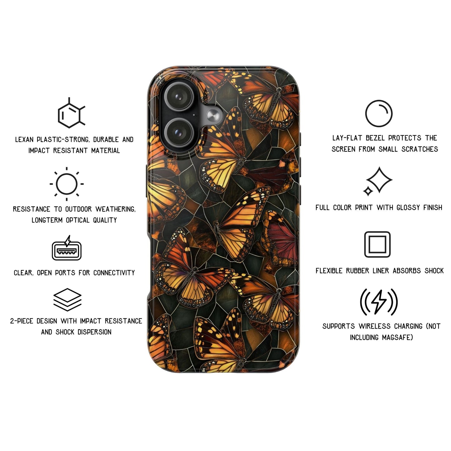 Butterflies Stained Glass Phone Case