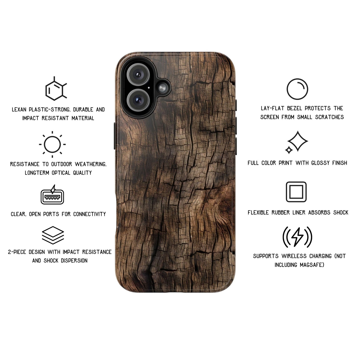 Rustic Woodgrain Tough Phone Case