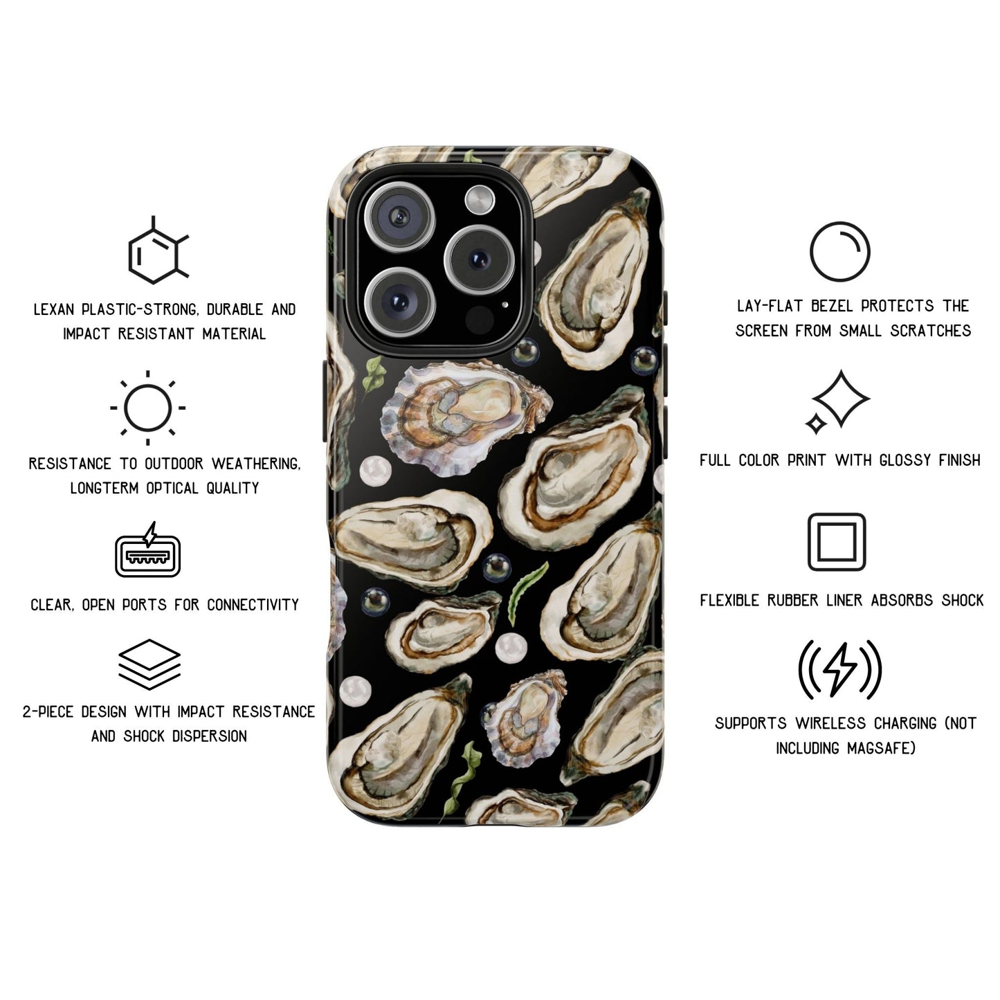 Watercolor Oysters Tough Phone Case