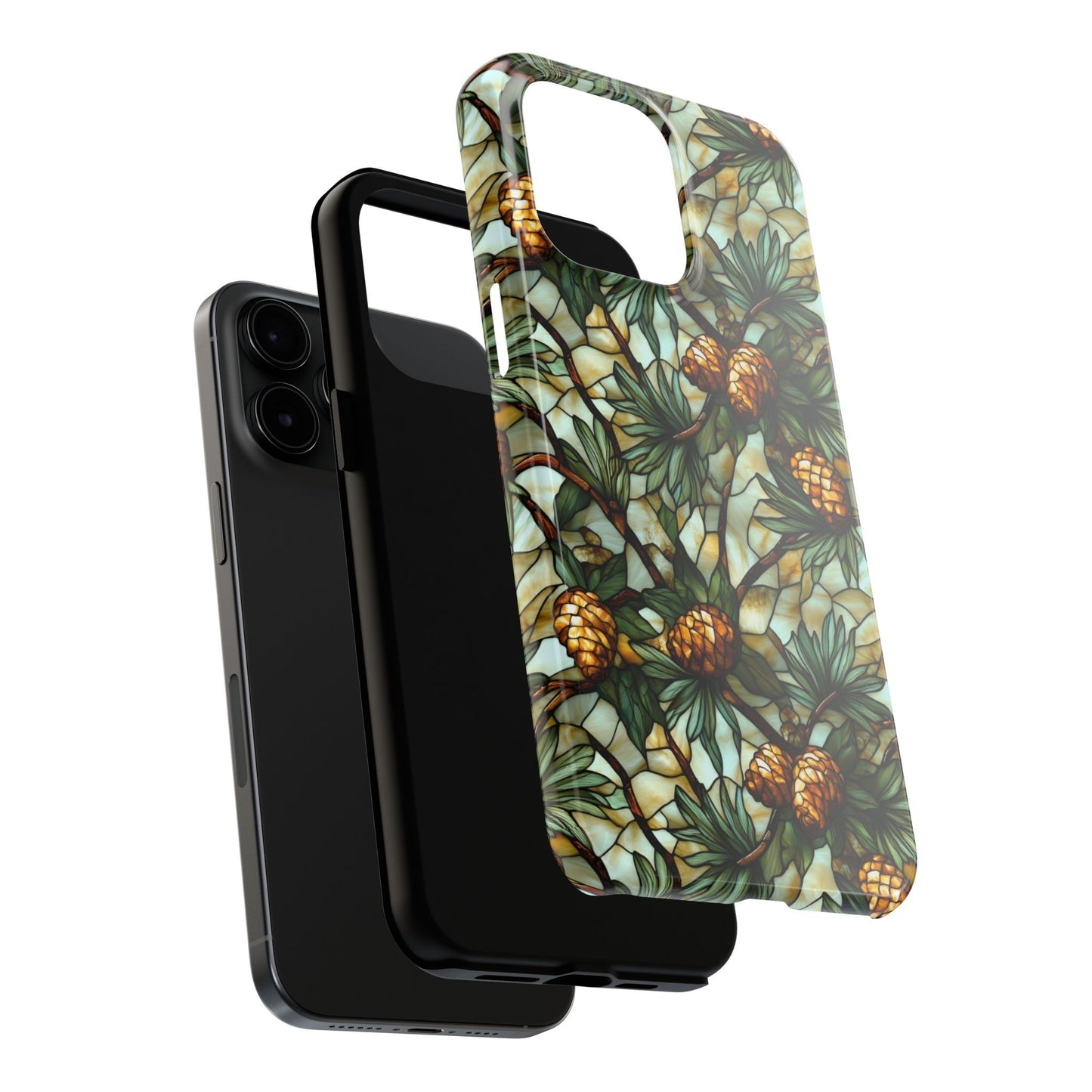 Pine Tree Stained Glass Tough Phone Case
