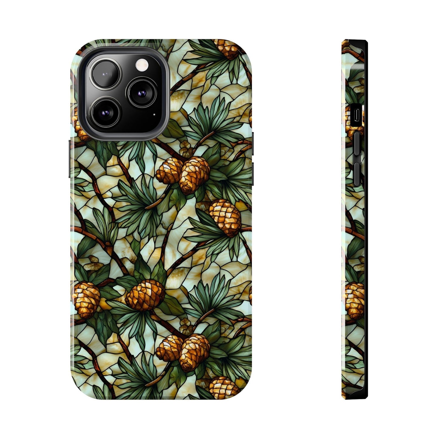 Pine Tree Stained Glass Tough Phone Case