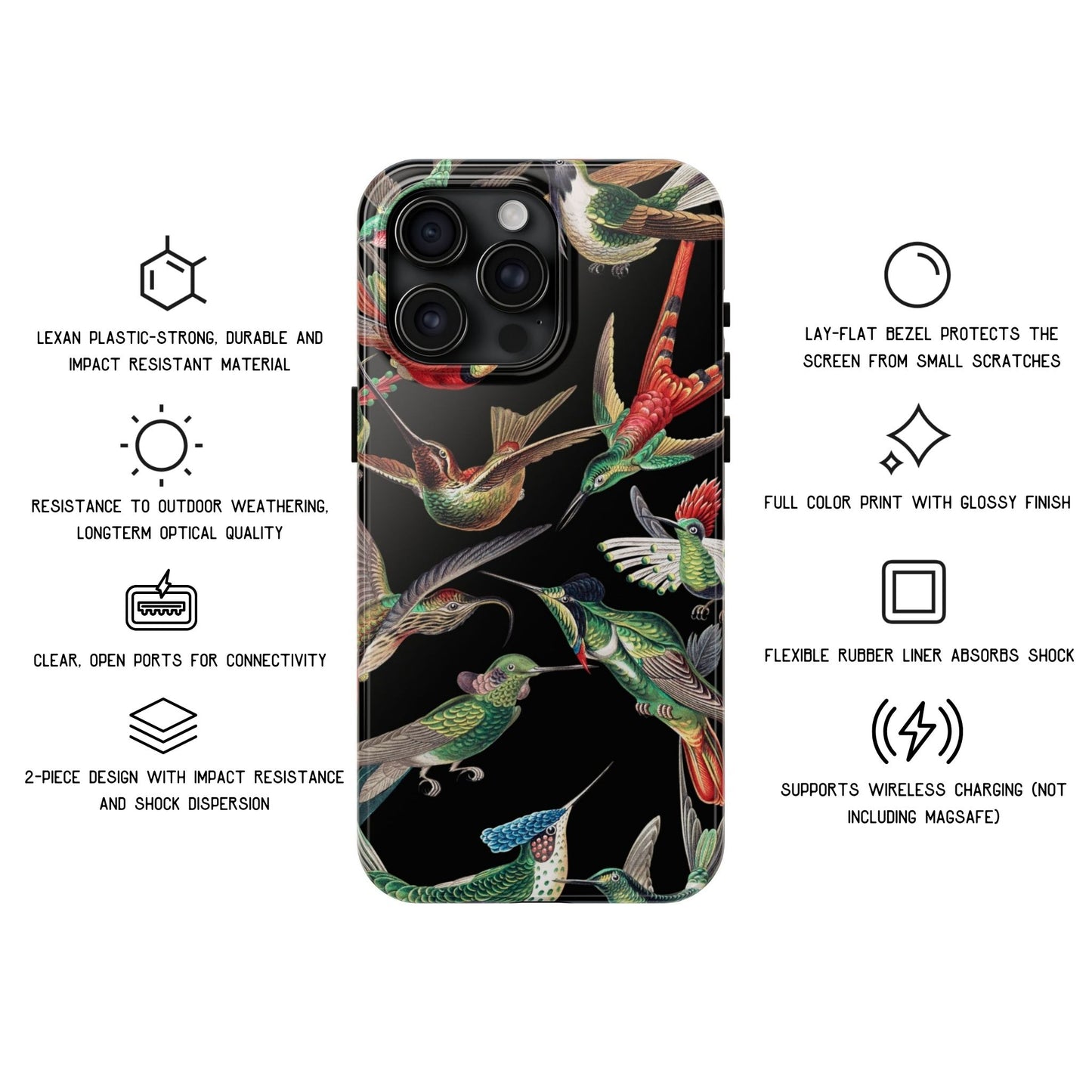 Vintage Hummingbirds Tough Phone Case