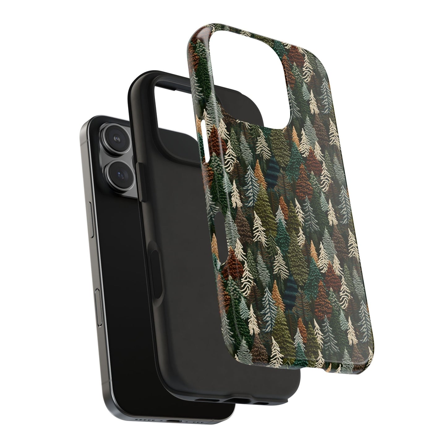 Forest Trees Embroidered Tough Phone Case
