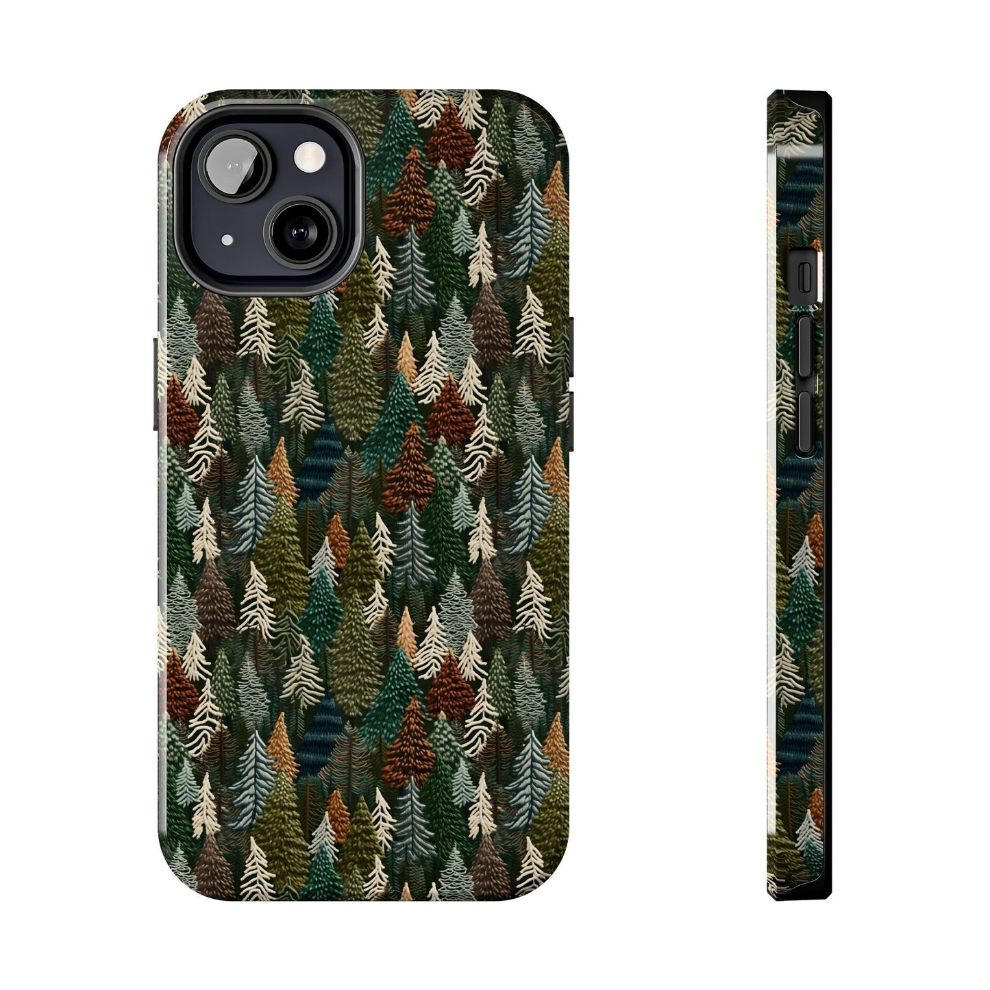 Forest Trees Embroidered Tough Phone Case