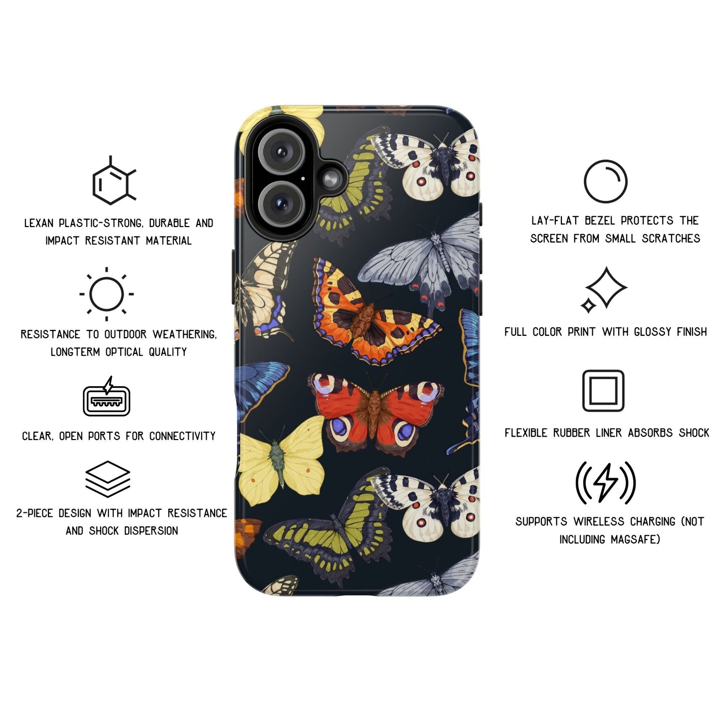 Colorful Butterflies Tough Phone Case