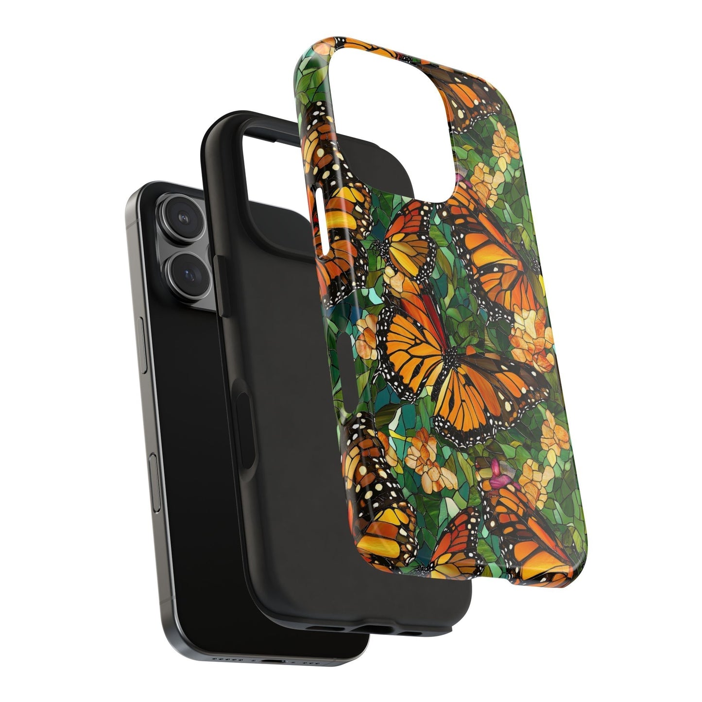 Monarch Butterfly Stained Glass Phone Case