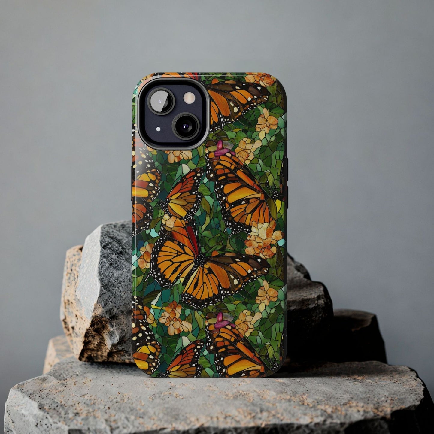Monarch Butterfly Stained Glass Phone Case
