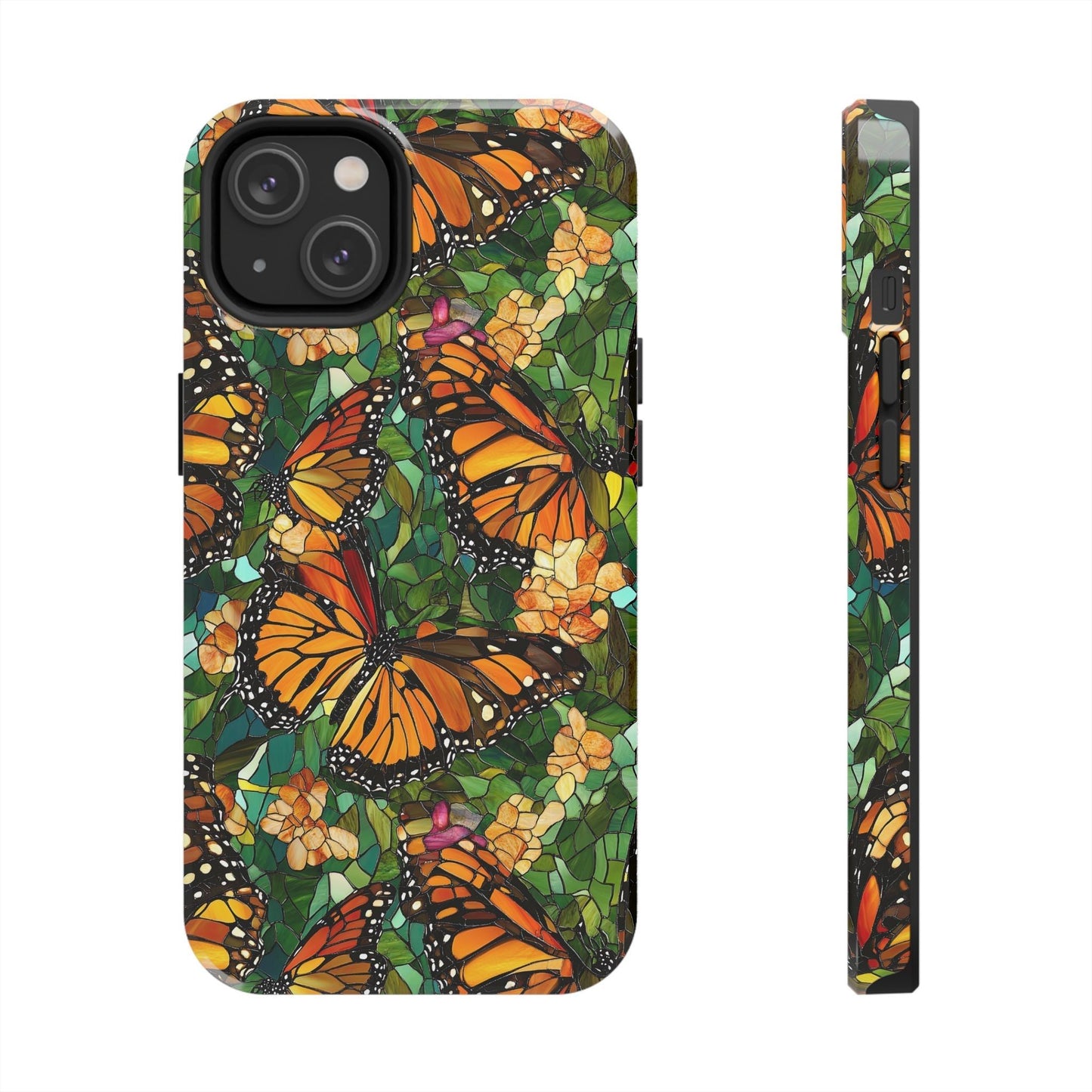 Monarch Butterfly Stained Glass Phone Case