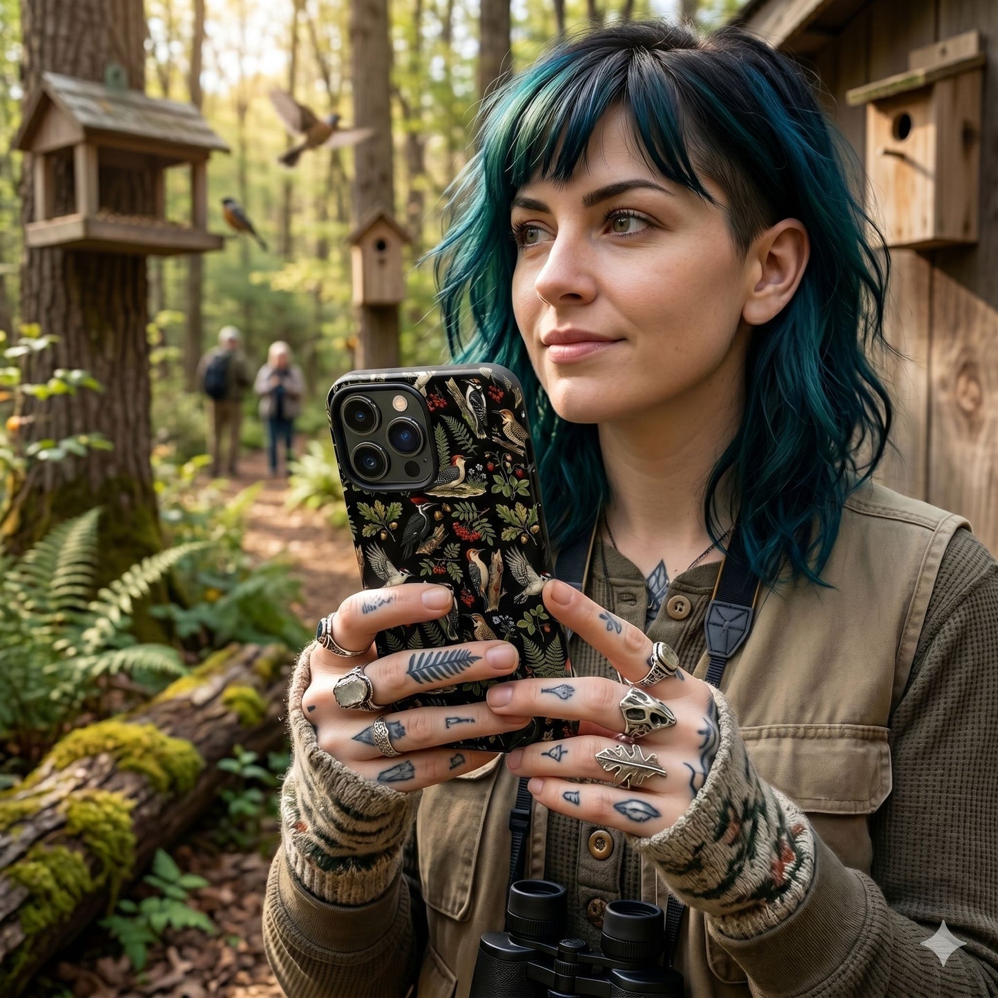 Botanical Woodpecker Phone Case