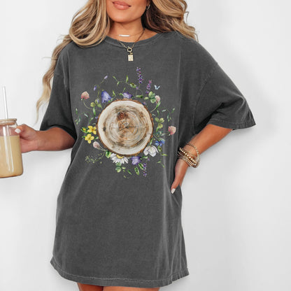 Wood Stump Wildflowers T-Shirt