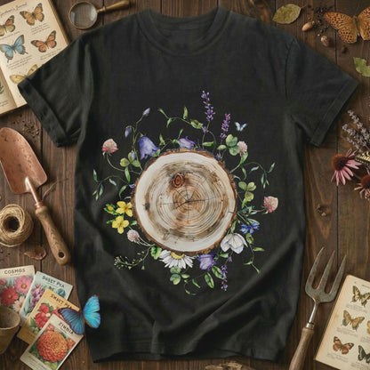 Wood Stump Wildflowers T-Shirt