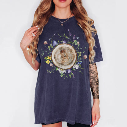 Wood Stump Wildflowers T-Shirt