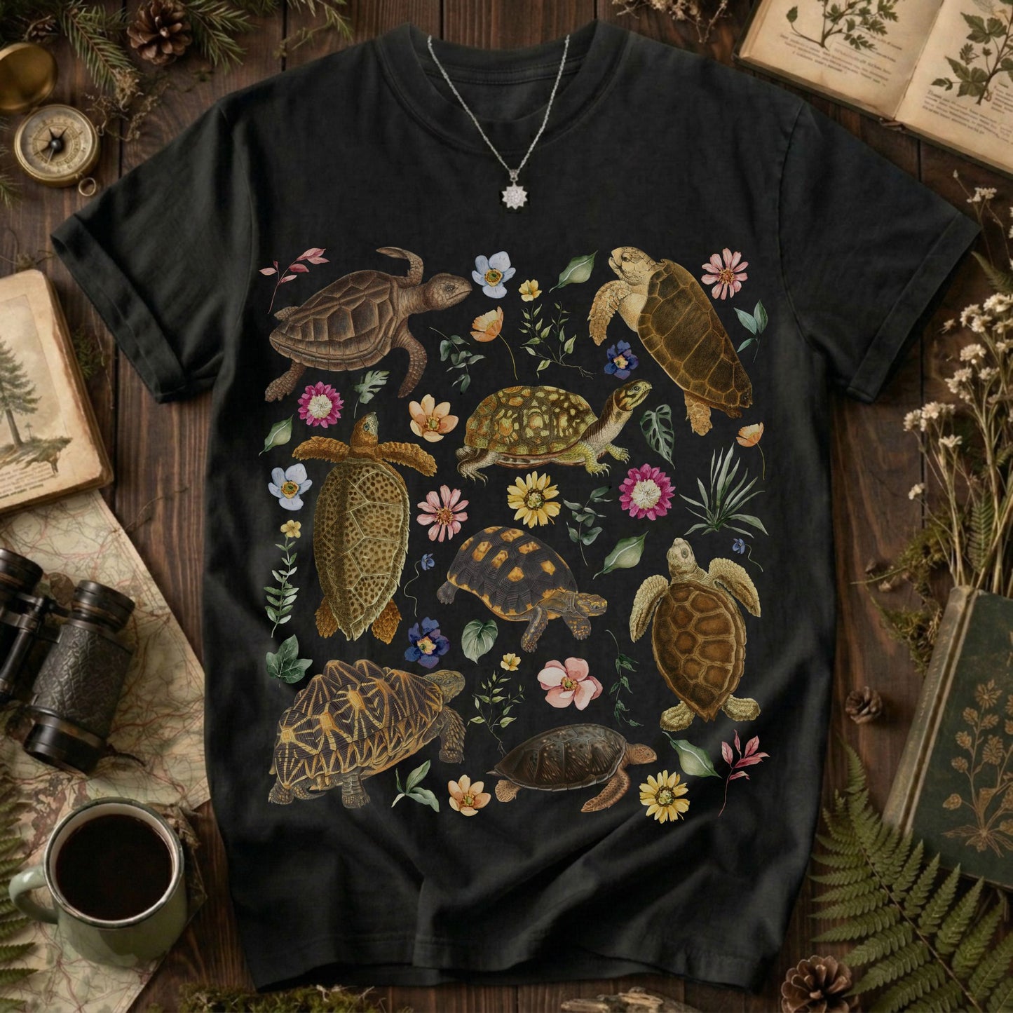 Vintage Turtle Floral T-Shirt