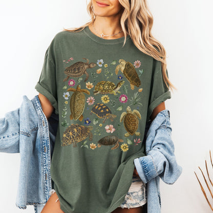 Vintage Turtle Floral T-Shirt