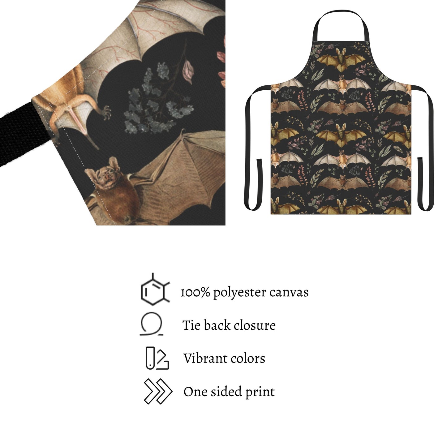 Botanical Bat Gothic Apron