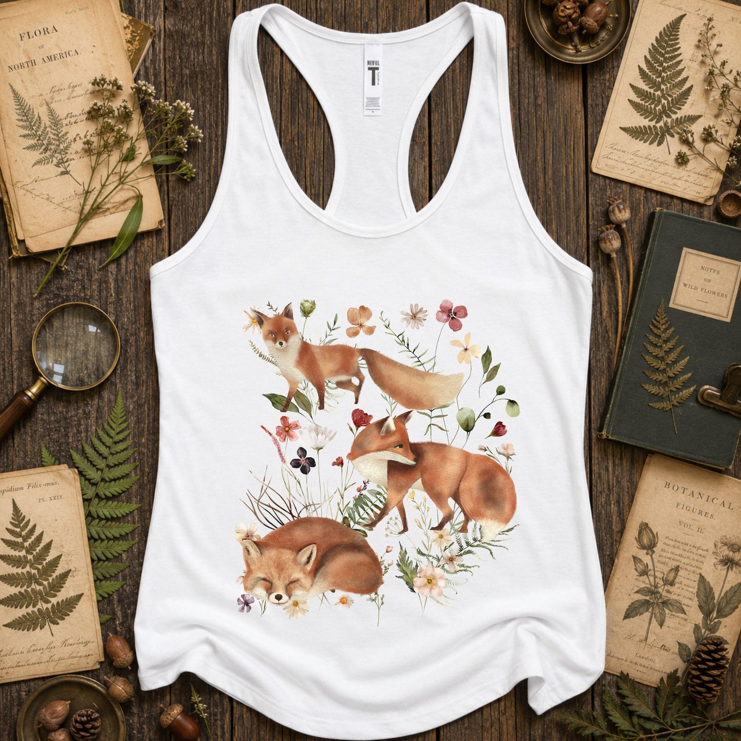 Wildflower Fox Racerback Tank Top