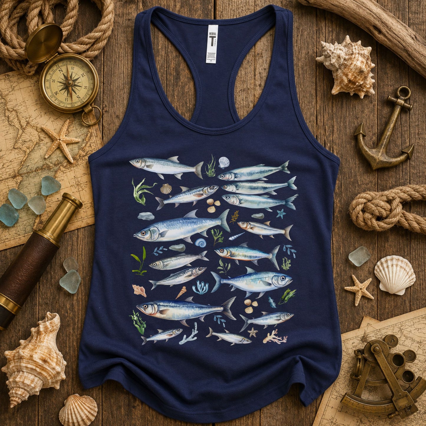 Sardine Fish Racerback Tank Top