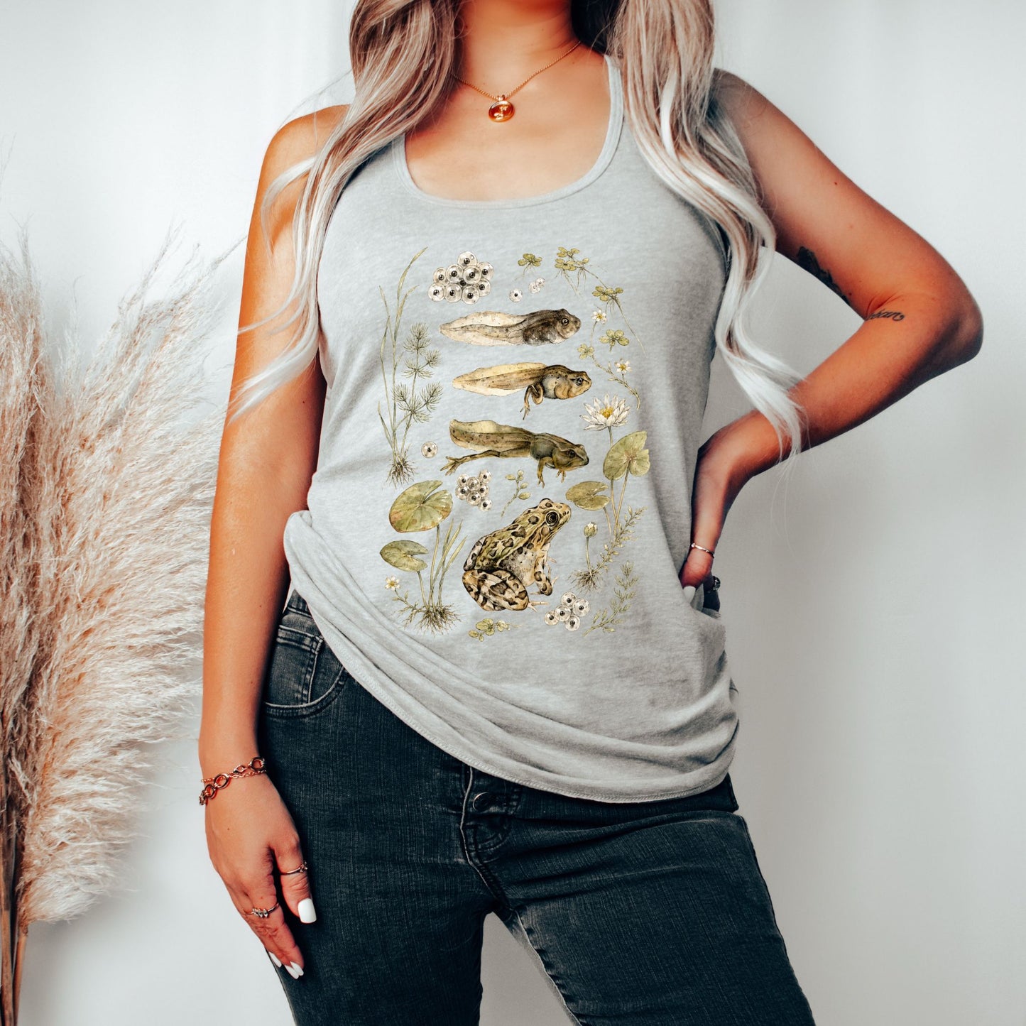 Vintage Frog Life Cycle Racerback Tank Top