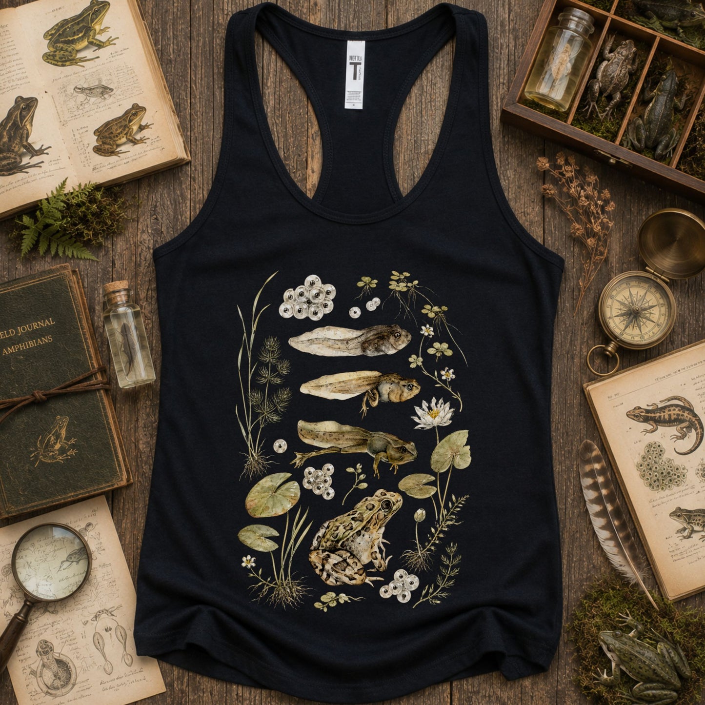Vintage Frog Life Cycle Racerback Tank Top