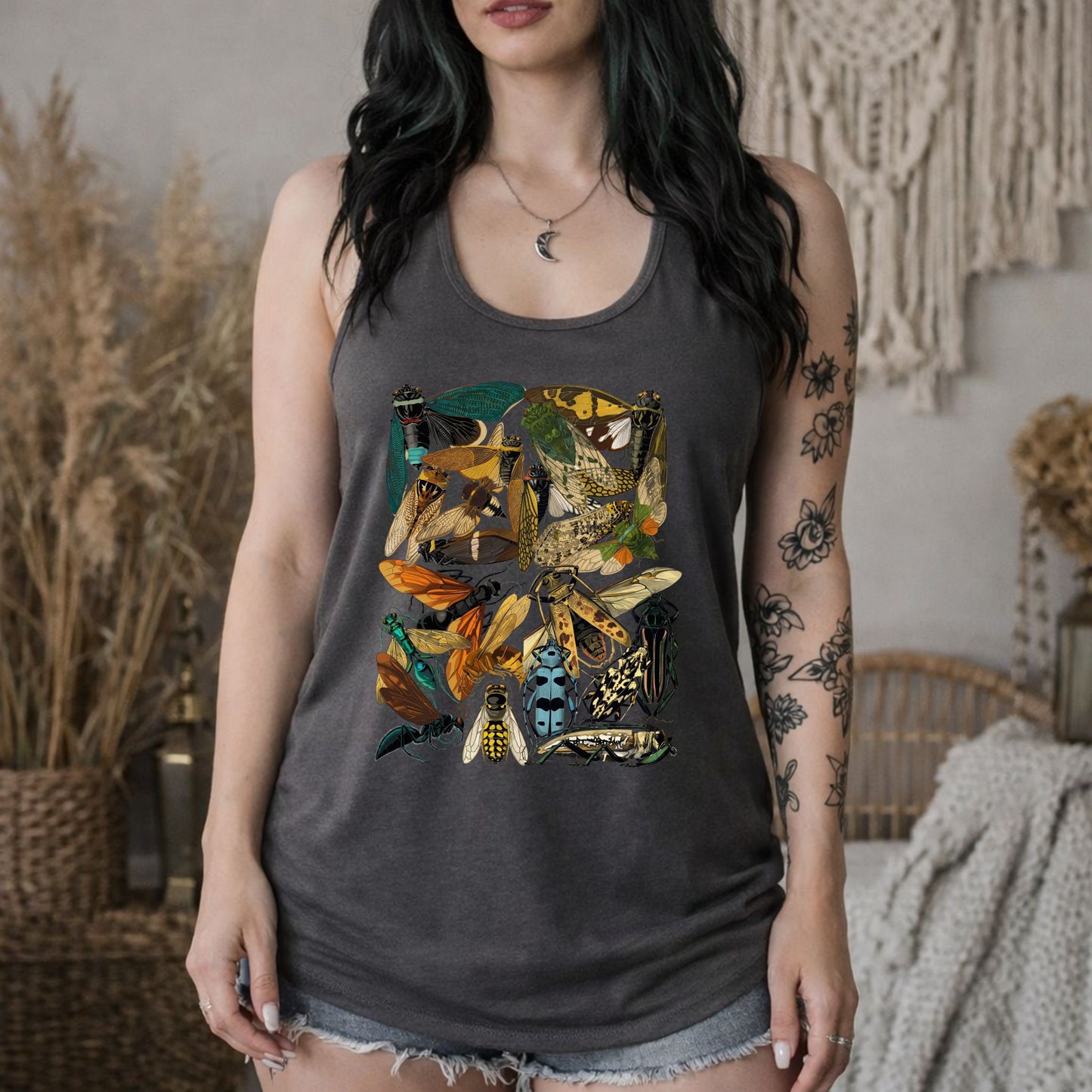 Vintage Insect Collage E.A. Seguy Art Nouveau Racerback Tank Top