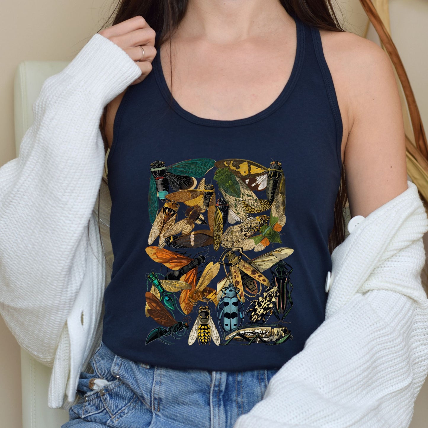 Vintage Insect Collage E.A. Seguy Art Nouveau Racerback Tank Top