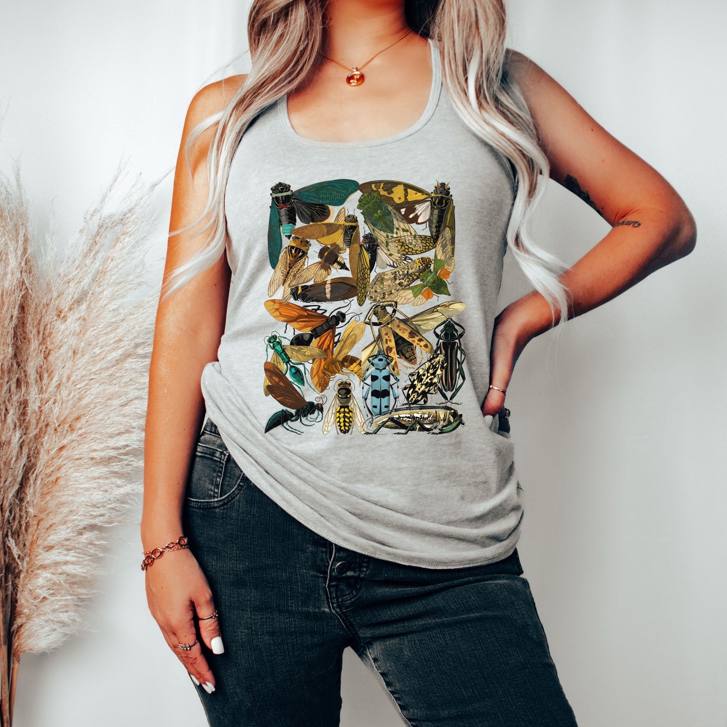 Vintage Insect Collage E.A. Seguy Art Nouveau Racerback Tank Top