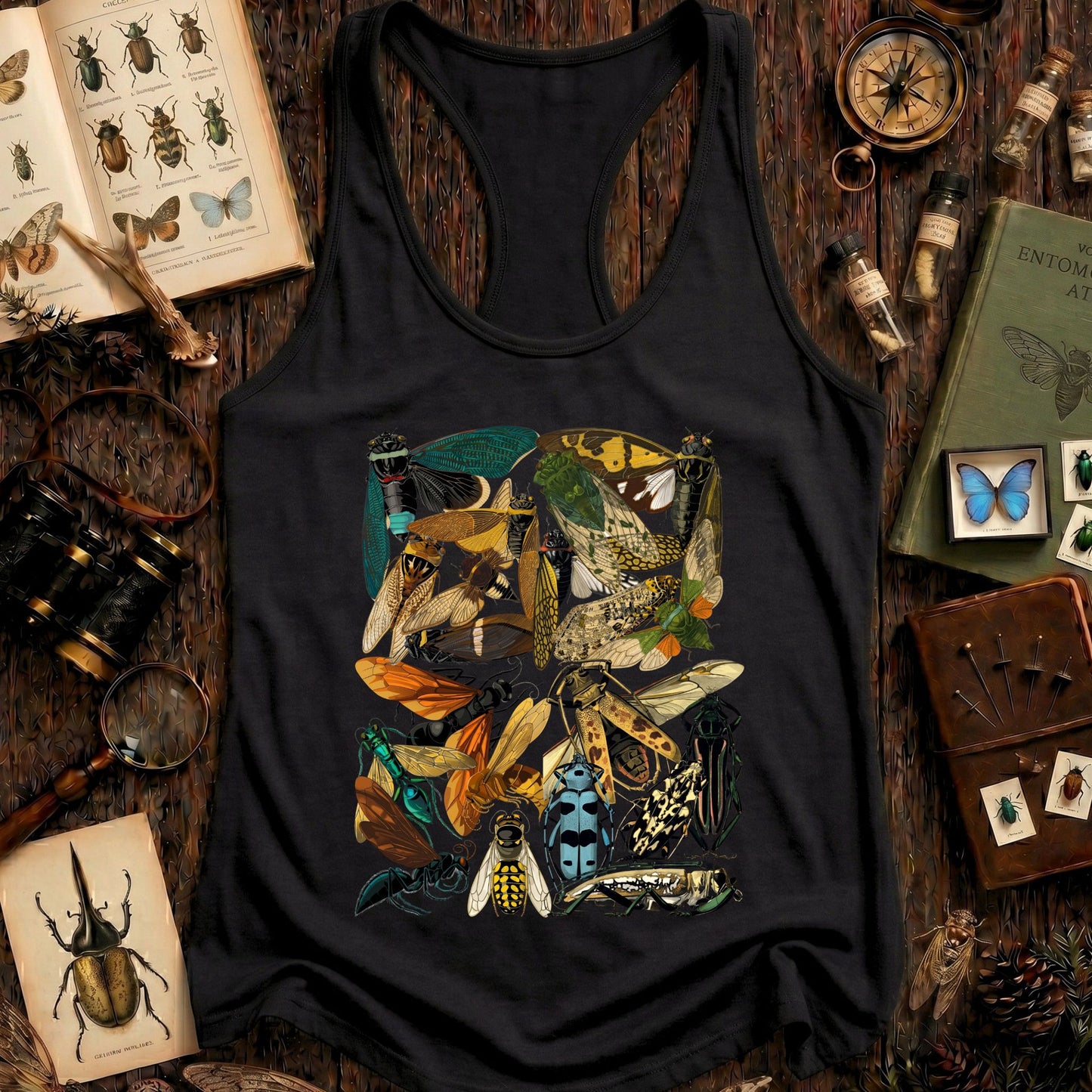 Vintage Insect Collage E.A. Seguy Art Nouveau Racerback Tank Top