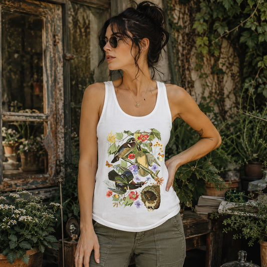 Vintage Wood Duck Racerback Tank Top