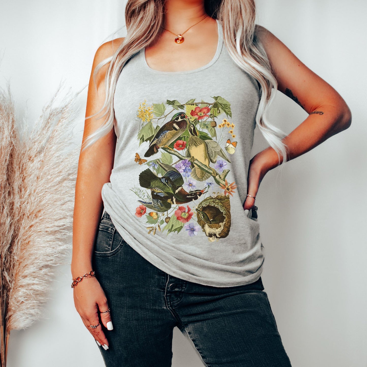 Vintage Wood Duck Racerback Tank Top