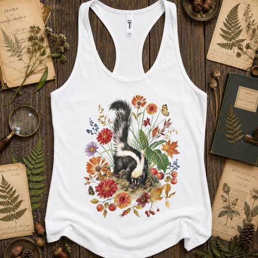 Vintage Floral Skunk Racerback Tank Top