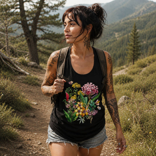 Bright Vintage Floral Racerback Tank Top