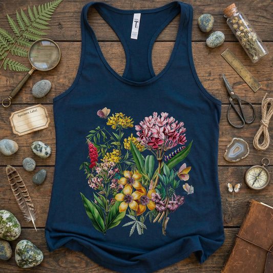 Bright Vintage Floral Racerback Tank Top