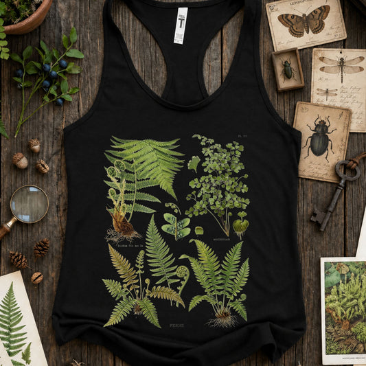 Vintage Botanical Ferns Racerback Tank Top