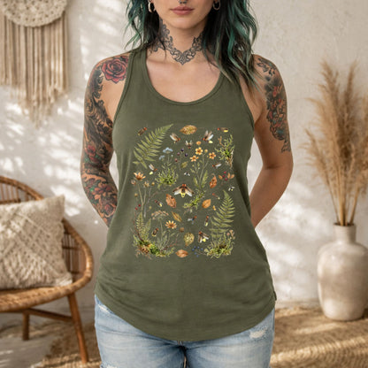 Botanical Fireflies Racerback Tank Top