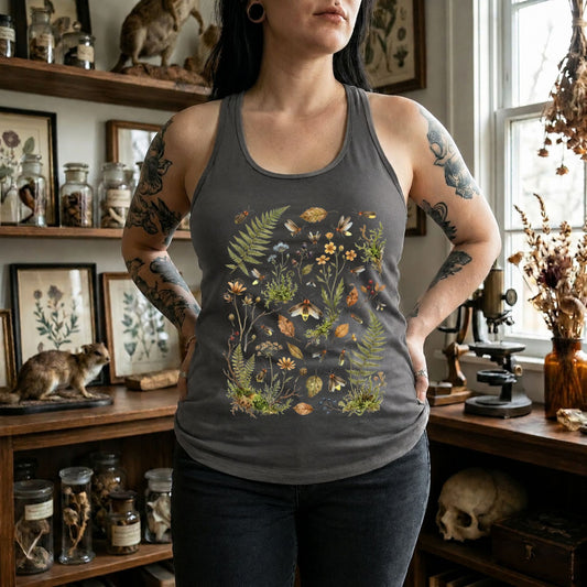 Botanical Fireflies Racerback Tank Top