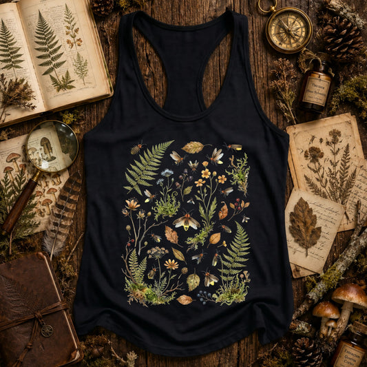Botanical Fireflies Racerback Tank Top
