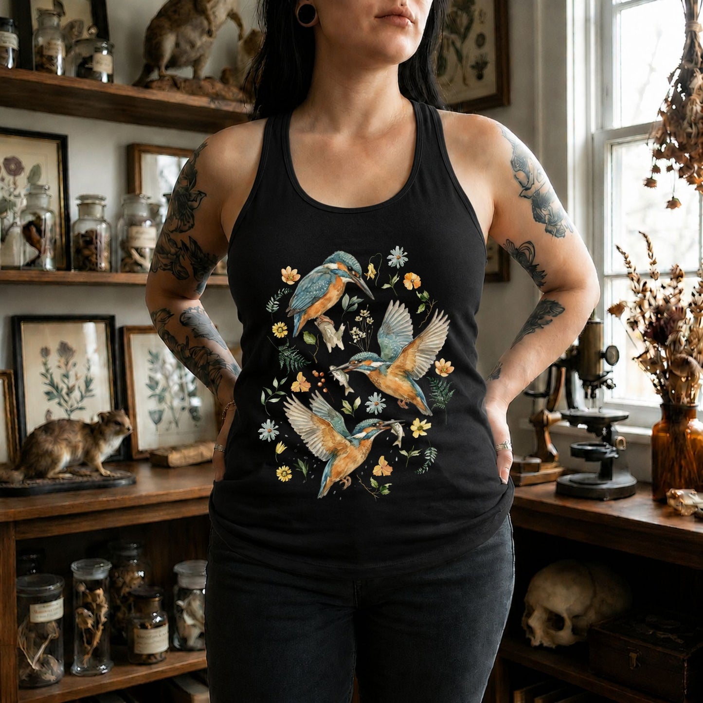 Kingfisher Birds Racerback Tank Top