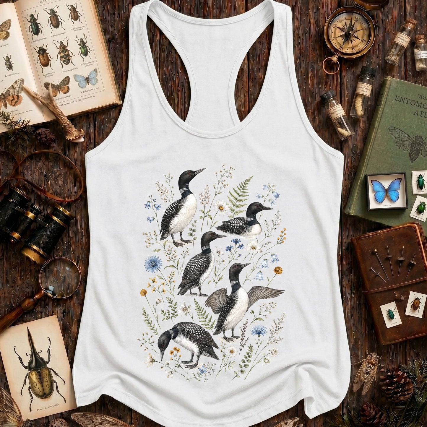 Wildflower Common Loon Racerback Tank Top