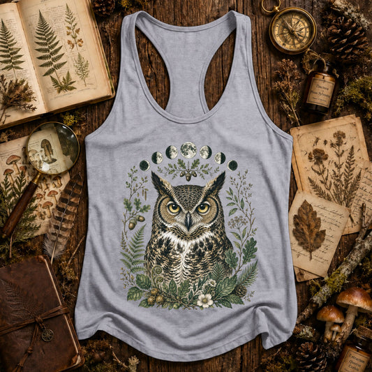 Woodland Celestial Owl Racerback Tank Top