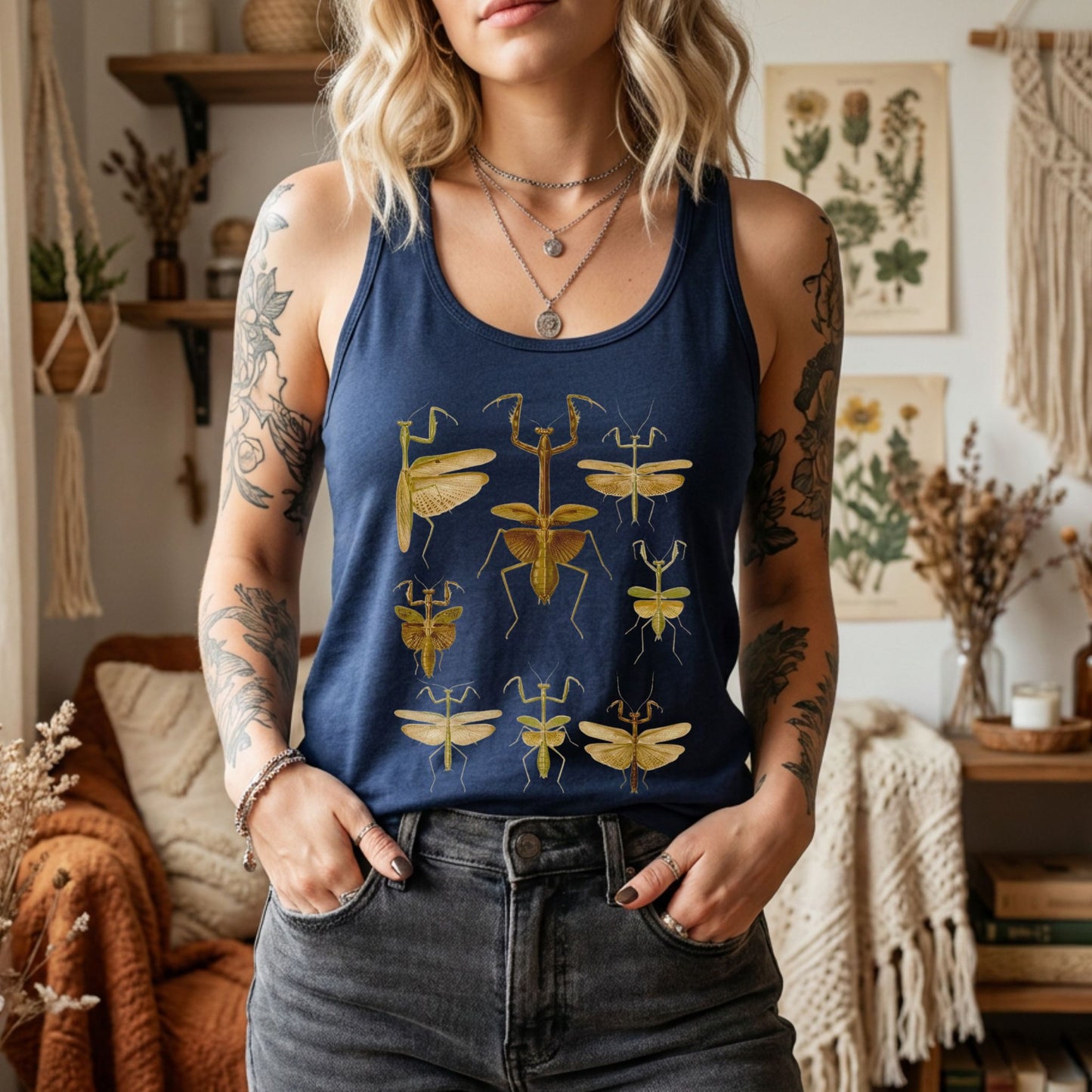 Praying Mantis Specimens Racerback Tank Top