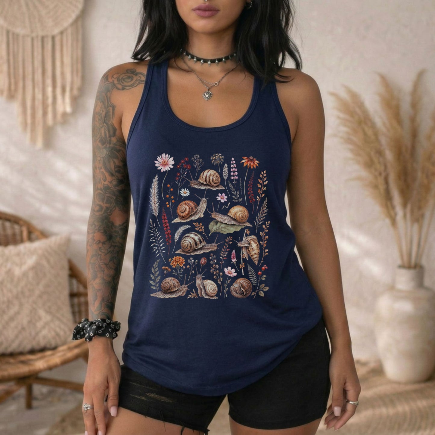 Wildflower Snails Racerback Tank Top
