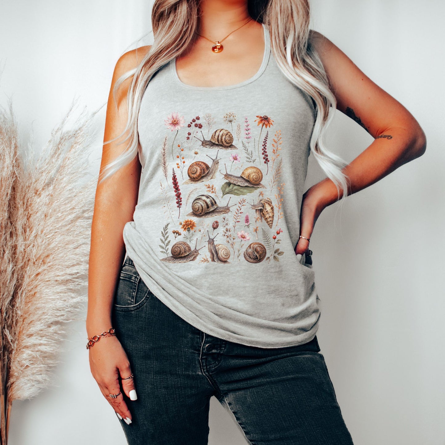 Wildflower Snails Racerback Tank Top