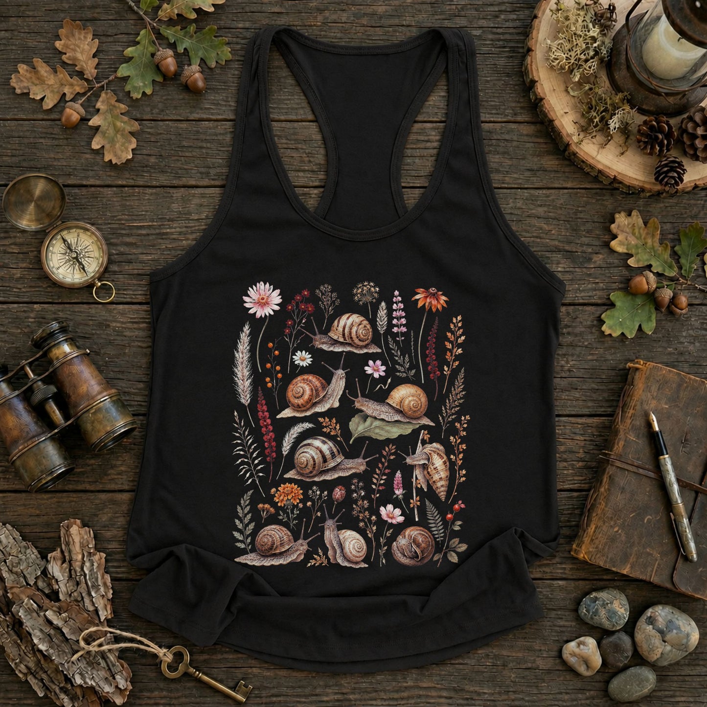 Wildflower Snails Racerback Tank Top