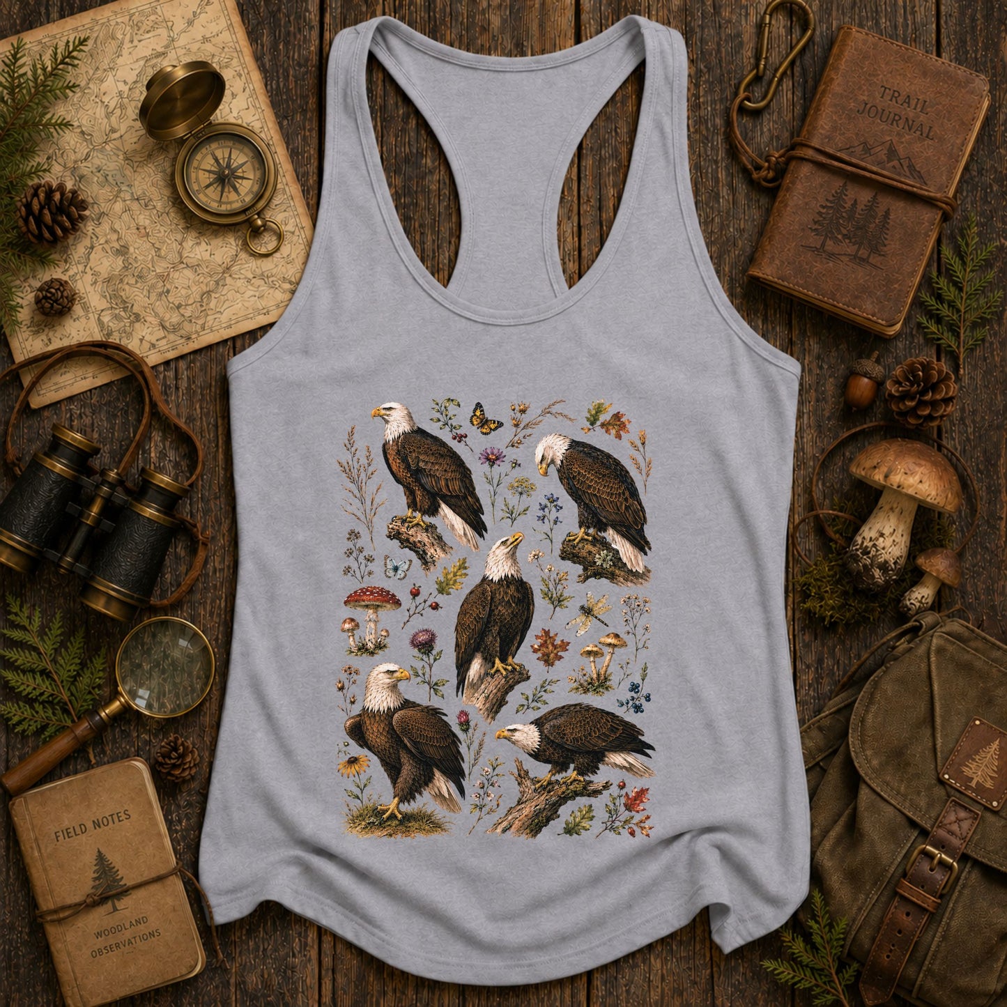 Wildflower Bald Eagle Racerback Tank Top