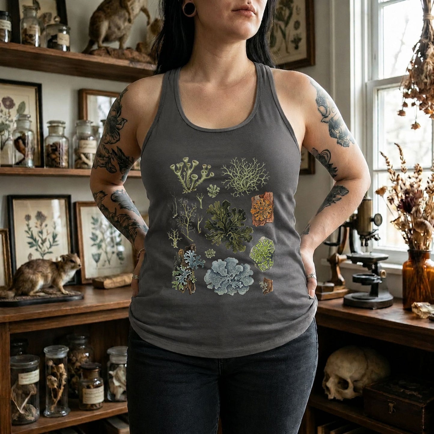 Lichen Moss Nature Racerback Tank Top