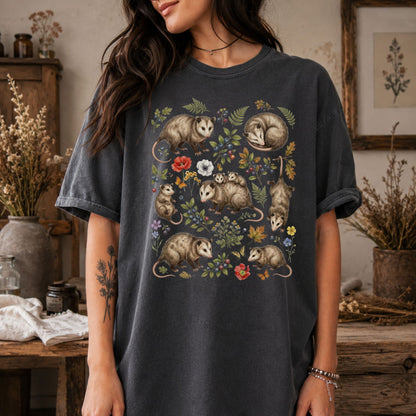 Floral Opossum Collage T-Shirt