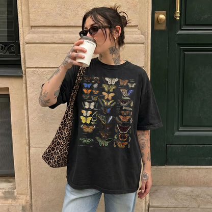 Vintage Butterflies Scientific Chart Illustration T-Shirt